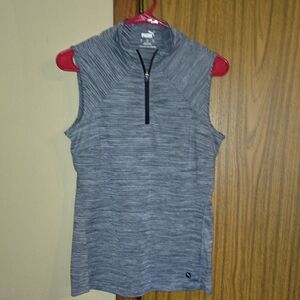 Puma Charcoal Zip-Up Tank Top
